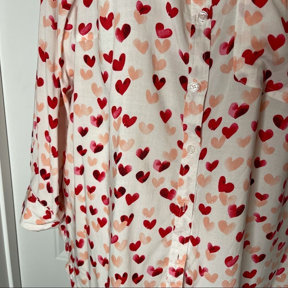 Heart Printed Button Up - Picture 4 of 4